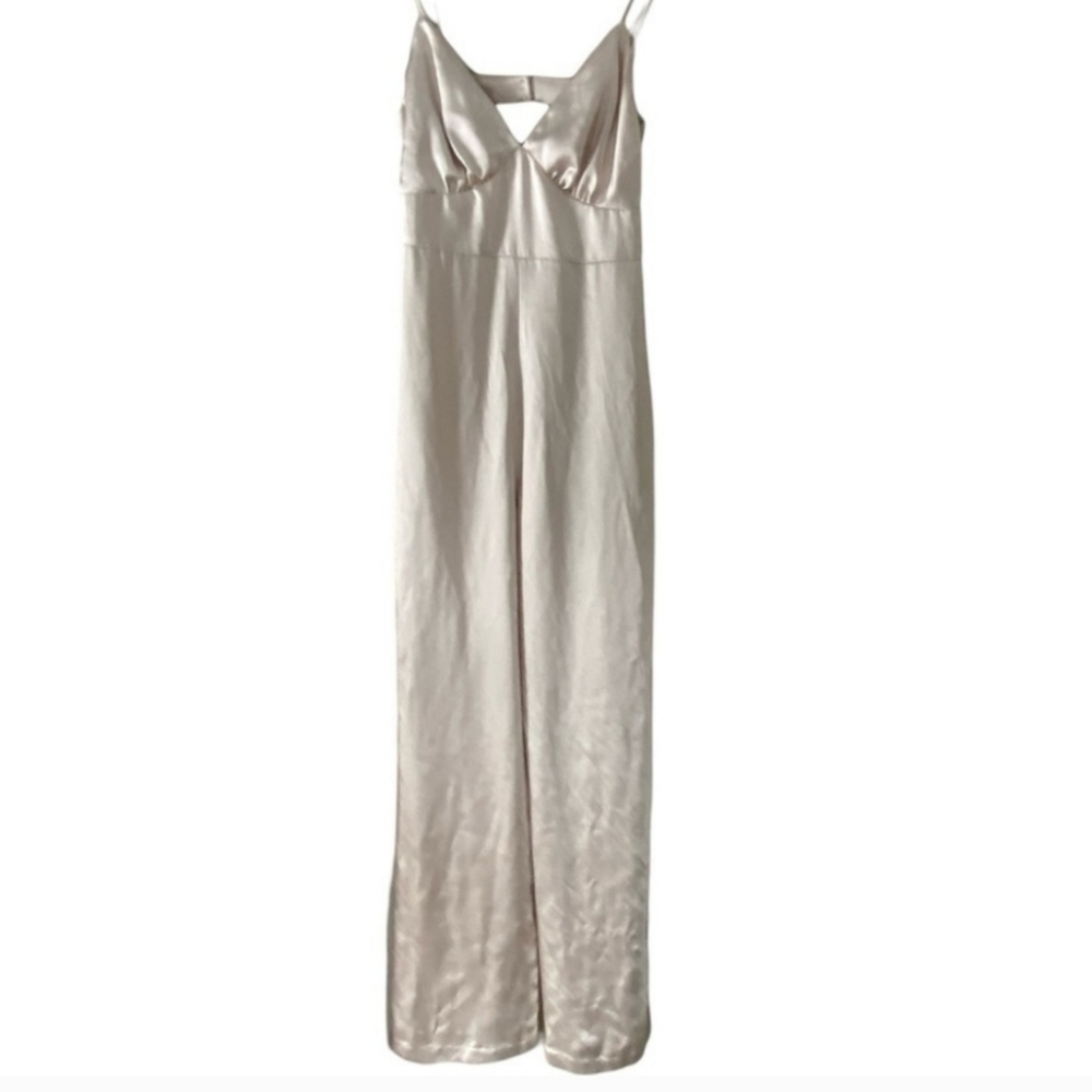 LULUS Satin Wide Leg Jumpsuit